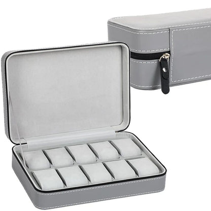 Luxury PU Leather Watch Travel Case Organizer