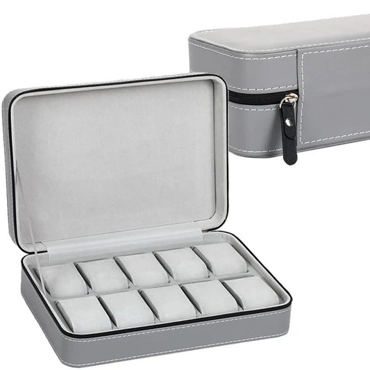 Luxury PU Leather Watch Travel Case Organizer