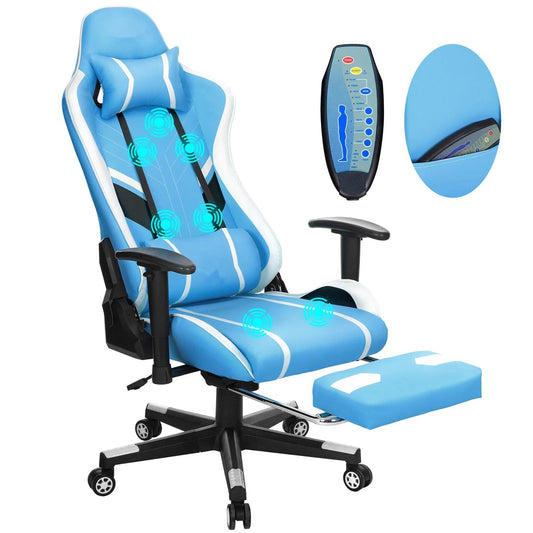 Ergonomic Gaming Chair with Adjustable Height Footrest