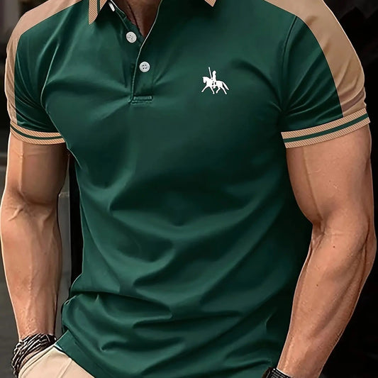 Vintage 3D Printed Polo Shirt for Men