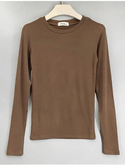 Trendy Long Sleeve Cotton T-Shirts for Women