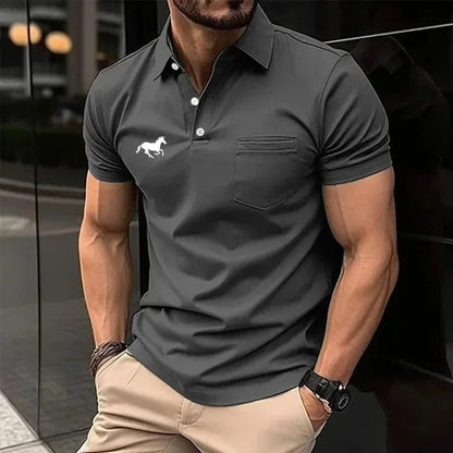 Men's Breathable Polo Shirts with Pocket