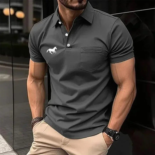 Men's Breathable Polo Shirts with Pocket