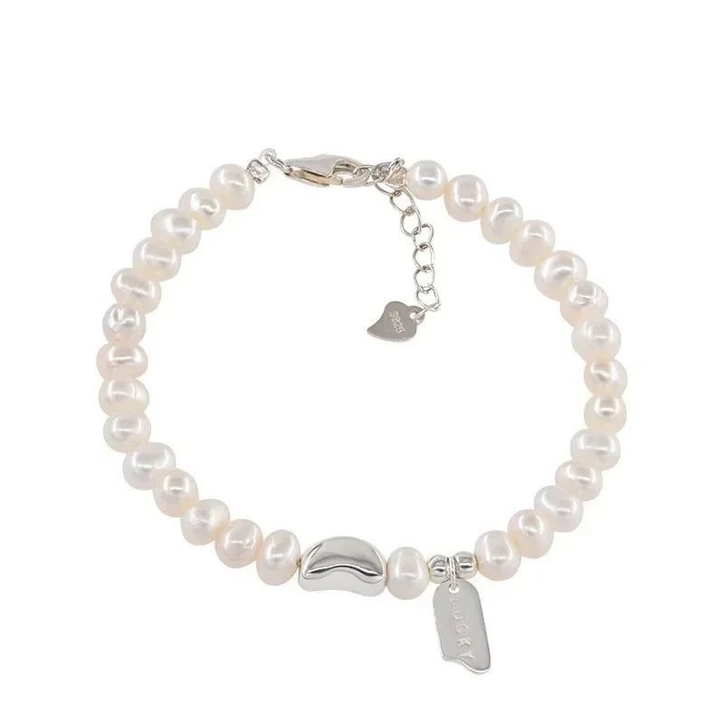 Luxury 925 Sterling Silver Pearl Knot Bracelet