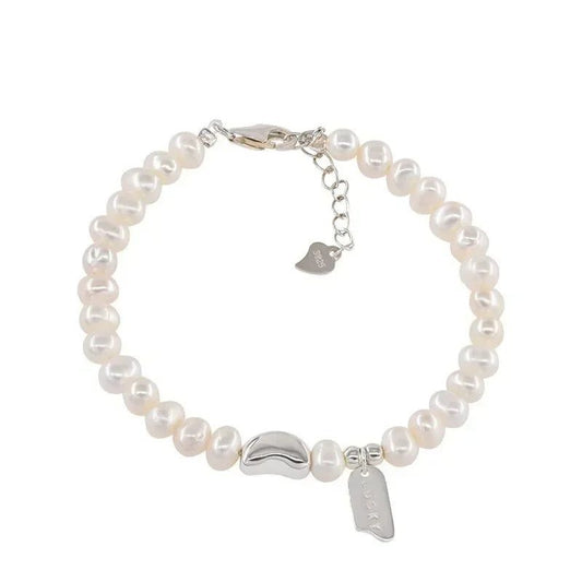 Luxury 925 Sterling Silver Pearl Knot Bracelet
