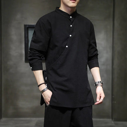Men's Retro Chinese Hemp Linen Shirt