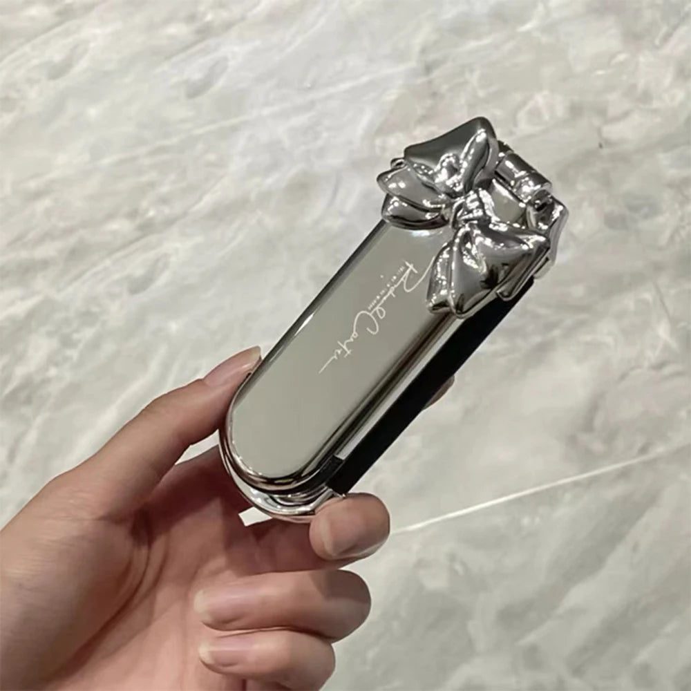 Portable Pink Silver Folding Comb Mirror Tool