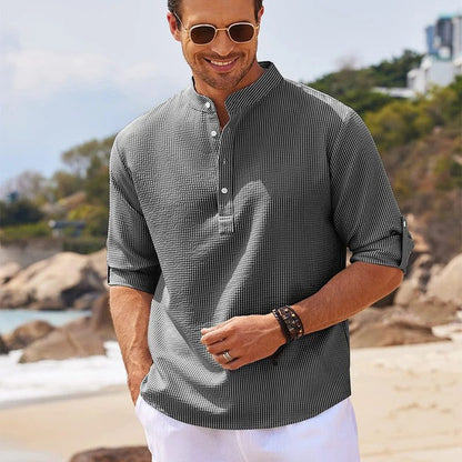 2024 Men's Casual Linen Long Sleeve Shirt