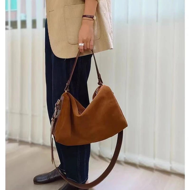 Elegant Suede One Shoulder Bag for Women