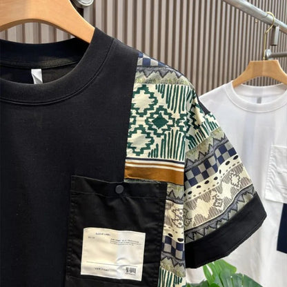 Men's Casual Printed Pocket T-Shirt for Summer