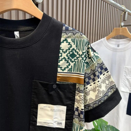 Men's Casual Printed Pocket T-Shirt for Summer