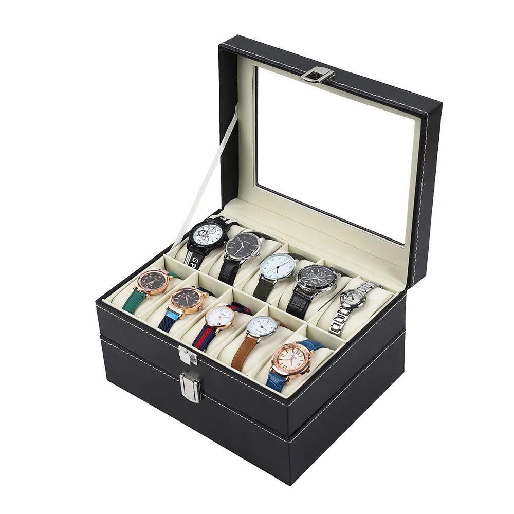 Travel Watch Organizer Case with Jewelry Storage