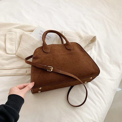 Vintage Suede Handbags: Large Capacity Luxury Bags