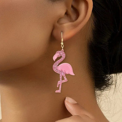 Charming Pink Flamingo Dangle Earrings for Women