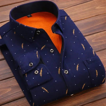 2024 Men's Flannel Plaid Winter Dress Shirt