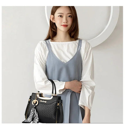 Stylish Black Plaid Crossbody Bag for Moms