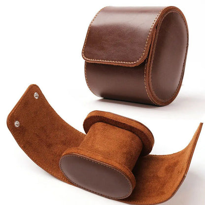 Portable Vintage Leather Watch Roll Travel Case
