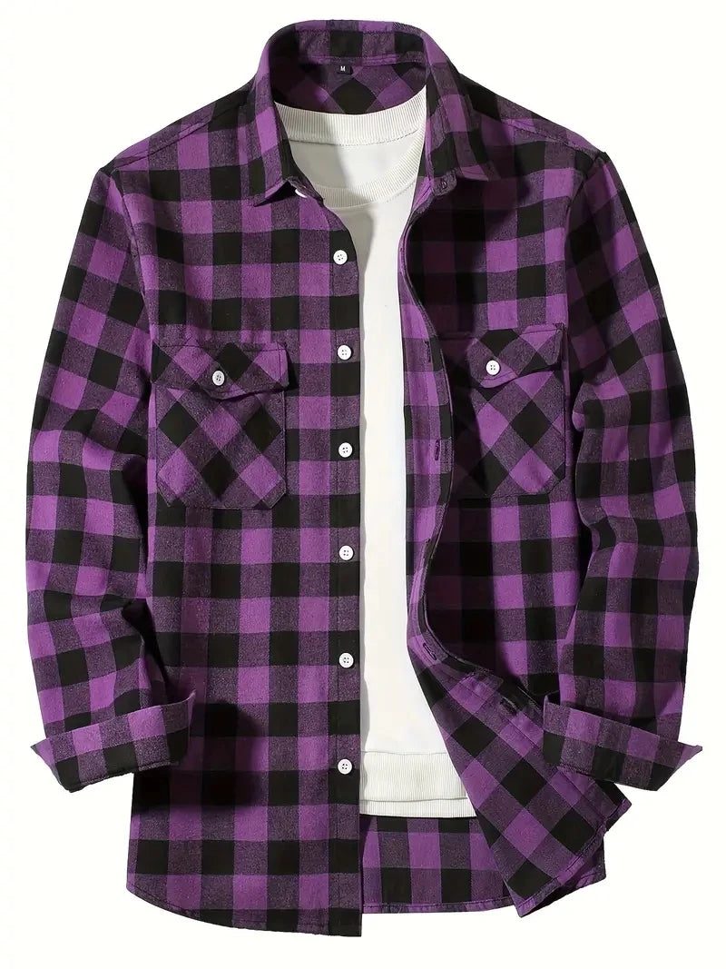 Classic Plaid Flannel Shirt for Men