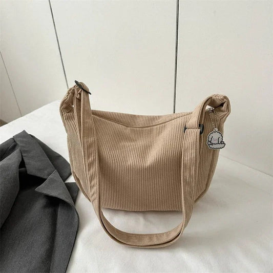 Casual Corduroy Crossbody Bag for Students