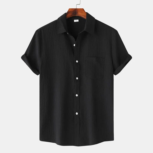 Men's Green Linen Short Sleeve Shirts