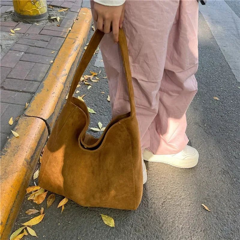 2024 Large Capacity Suede Shoulder Bag