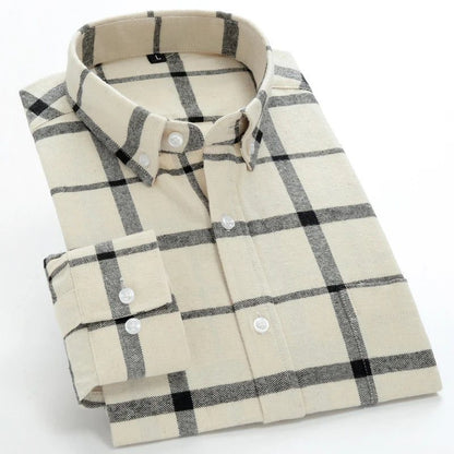 Men's Red Checkered Flannel Golf Shirt