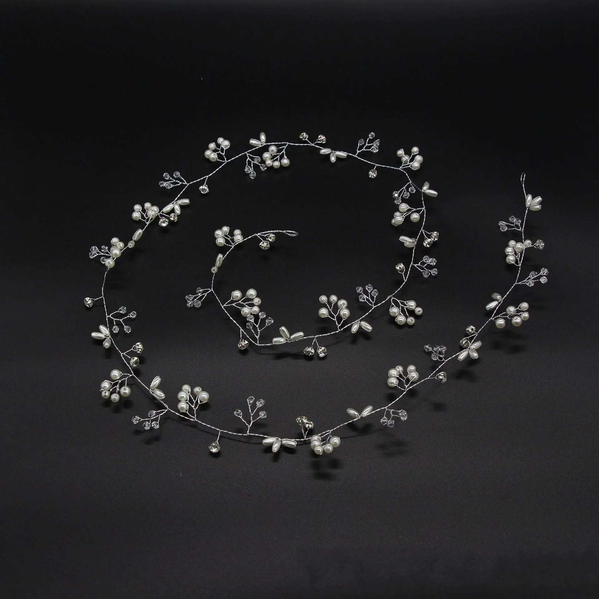 Elegant Floral Crystal Pearl Wedding Hairpin
