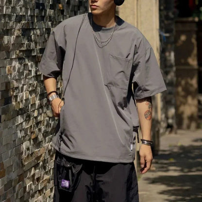 Men's Quick-Drying Multi-Pocket Casual T-Shirt