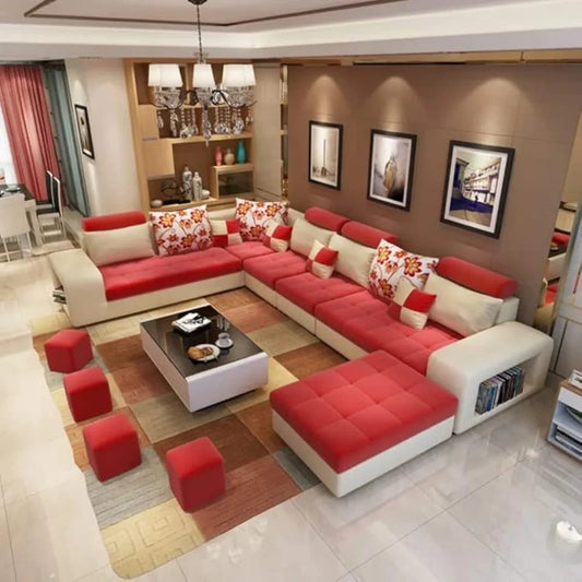 Luxury 7-Seater Dark Grey Living Room Sofa