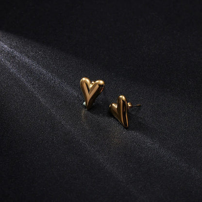 Chic Waterproof Heart Shaped Stud Earrings