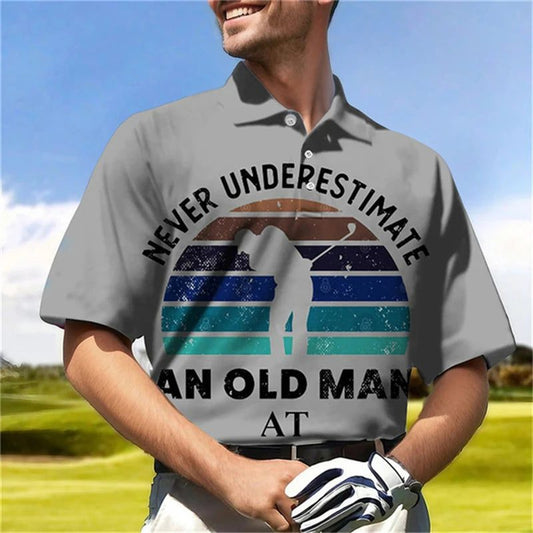 Men's Casual 3D Golf Polo Shirt