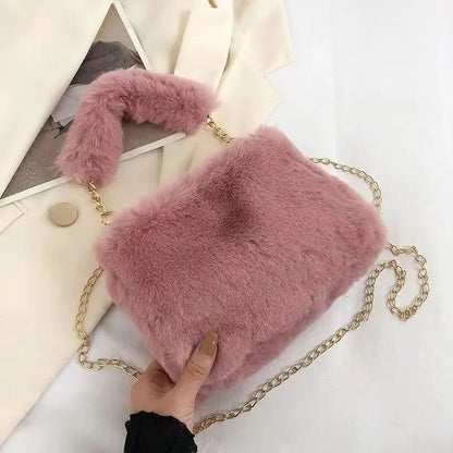 Winter Plush Crossbody Tote Bag for Women