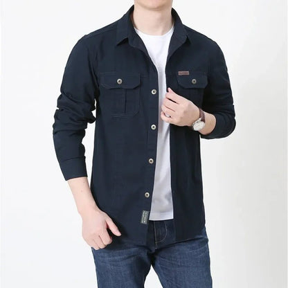 Elegant Vintage Oversized Men's Flannel Shirt