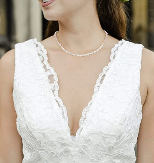 Natural Baroque Pearl Necklace 925 Silver Choker