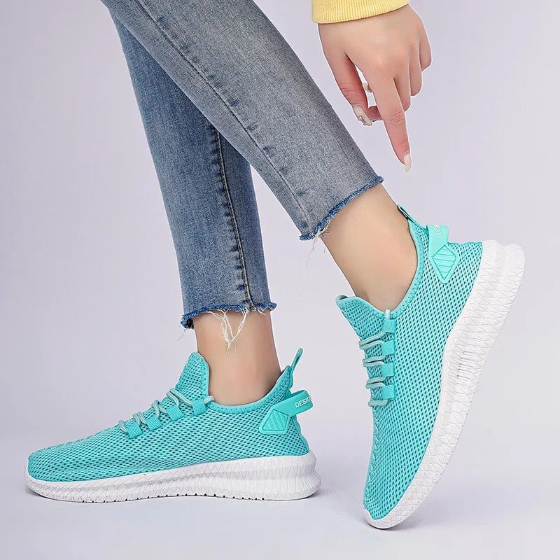 Breathable Pink Sneakers for Women, Size 35-48