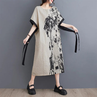 Chic Striped T-Shirt Dress for Women