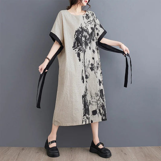 Chic Striped T-Shirt Dress for Women