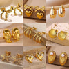 Waterproof Gold Starfish Heart Claw Earrings