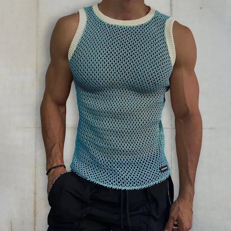 Men's Casual Mesh Sleeveless Knit Tank Top