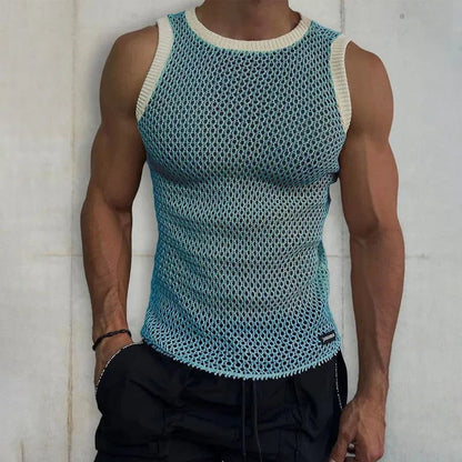 Men's Casual Mesh Sleeveless Knit Tank Top