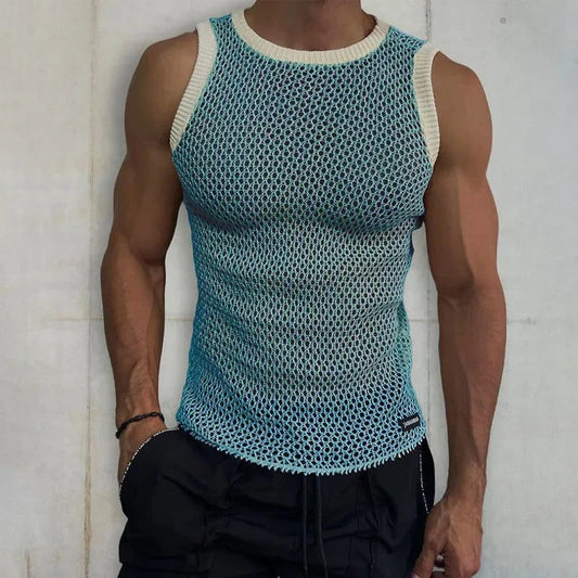 Men's Casual Mesh Sleeveless Knit Tank Top