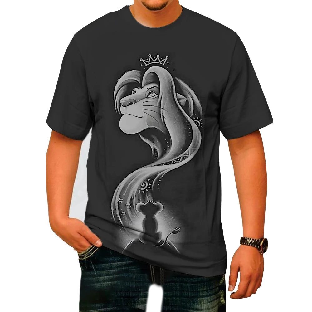 Men's Lion King Tiger Print Summer T-Shirt
