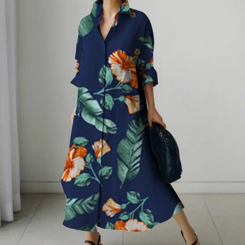 2024 Summer Hawaiian Print Women Dress Shirts