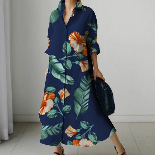 2024 Summer Hawaiian Print Women Dress Shirts