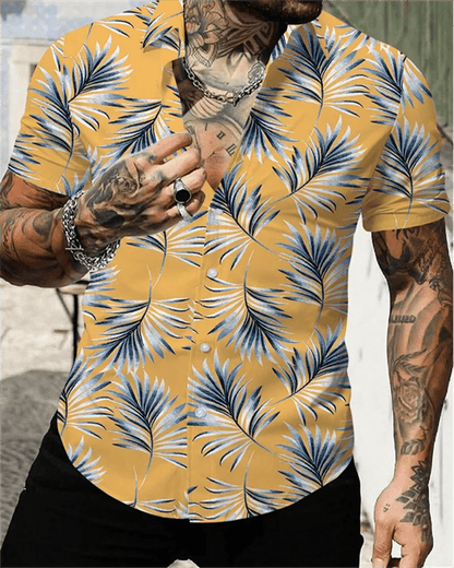 2024 Men's Color Block Hawaiian Beach Shirt