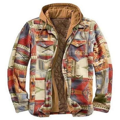 Men's Flannel Shirt Jacket with Hooded Warmth