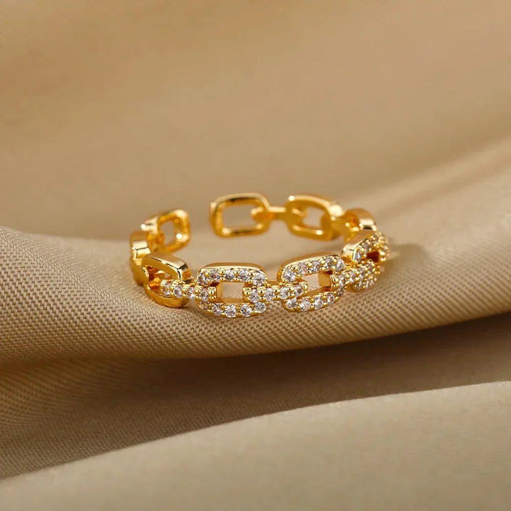 Waterproof Aesthetic Heart Gold Wedding Ring