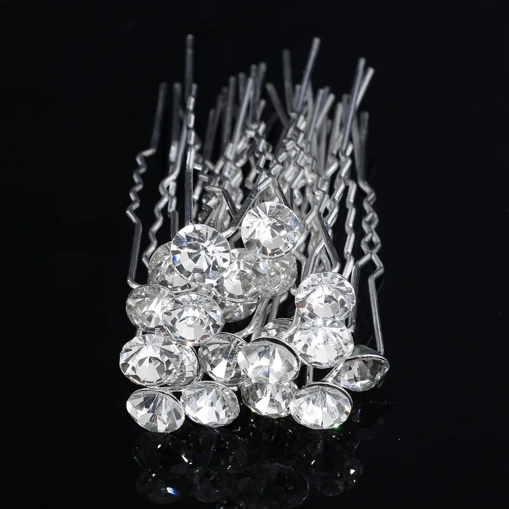 Elegant Floral Crystal Pearl Wedding Hairpin