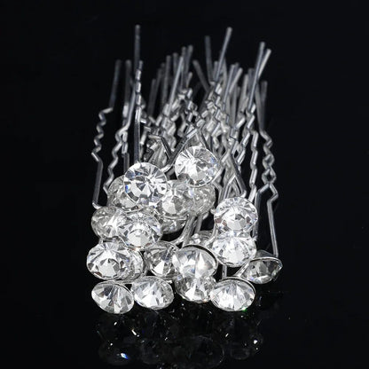 Elegant Floral Crystal Pearl Wedding Hairpin