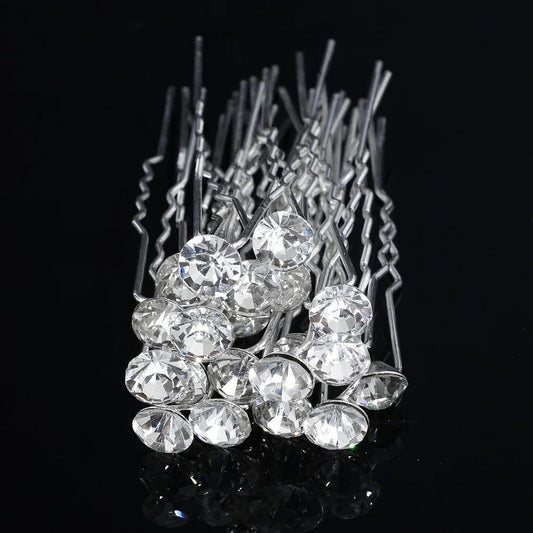 Elegant Floral Crystal Pearl Wedding Hairpin